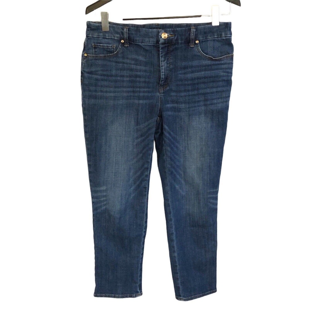 Chico's Dark Blue Cropped Ankle Jeans
